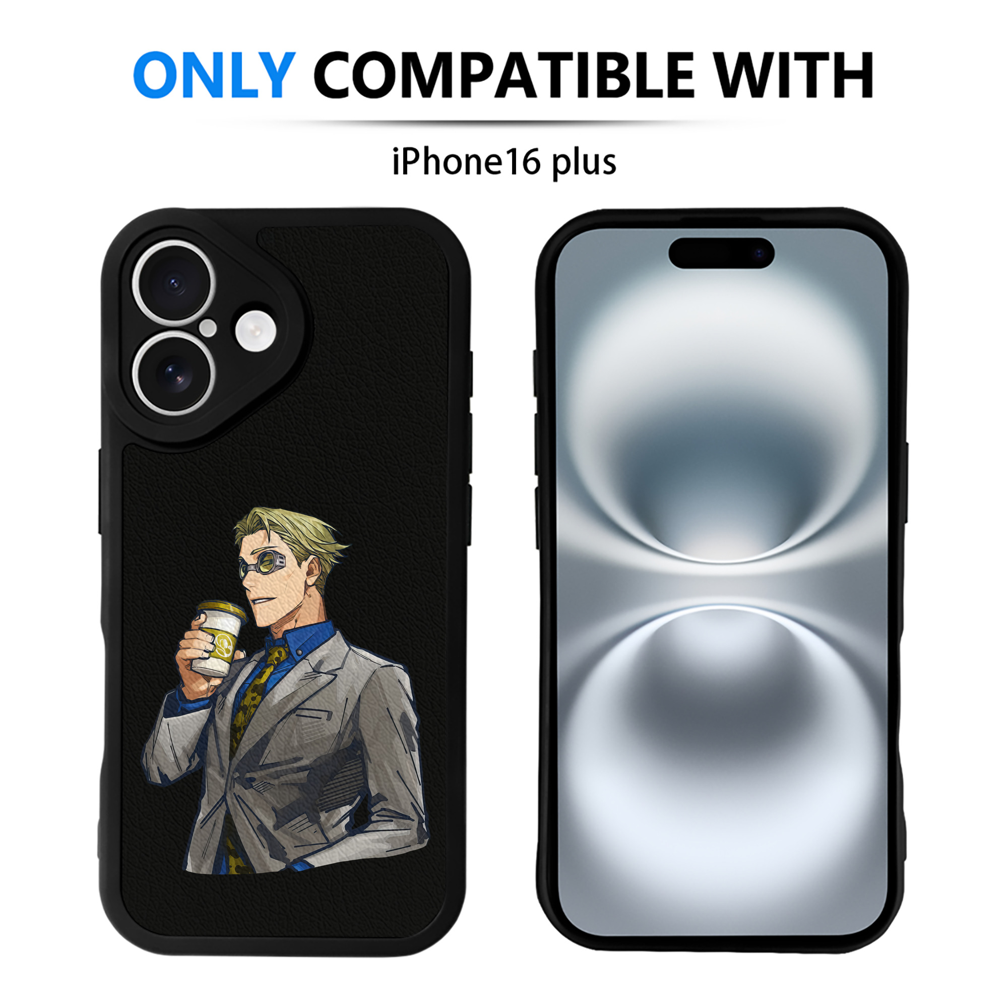 （画像用） 呪術廻戦 Jujutsu Kaisen 【iPhone 16シリーズ対応】シリコンスマホケース（レザー調） 材質：シリコン